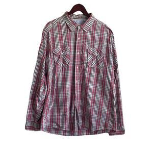 Paper Denim & Cloth Mens Shirt 2X Red Blue Plaid Button Up Coastal Preppy Office